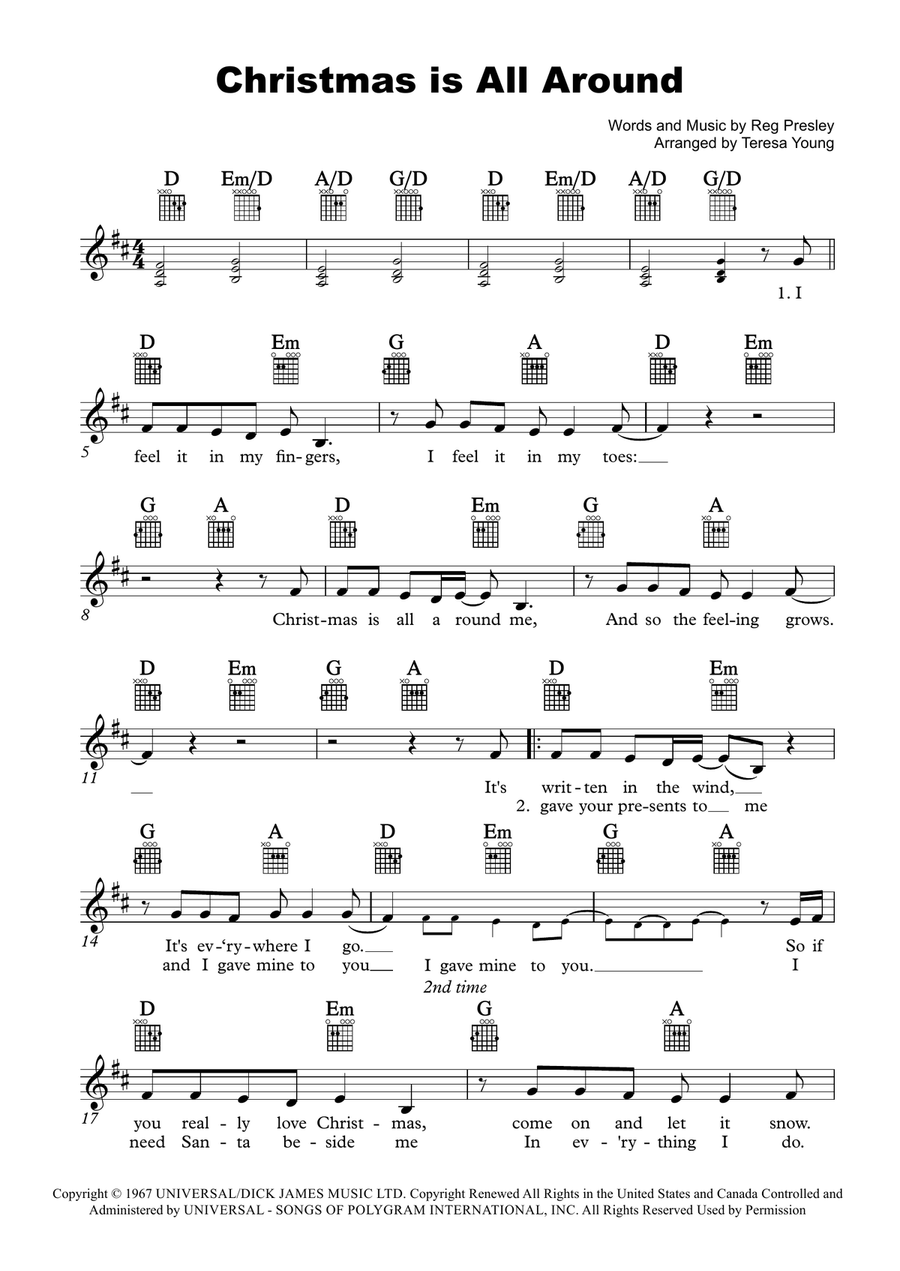 Christmas Is All Around Piano scores gallery preview page 1