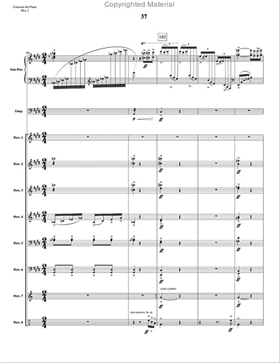 Concerto for Piano and Percussion Orchestra Percussion Ensemble scores gallery preview page 59