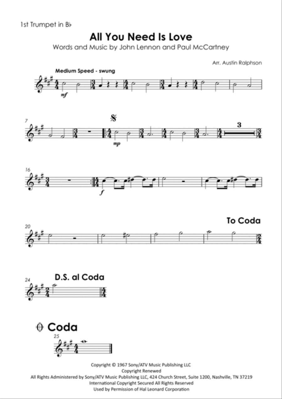 All You Need Is Love Horn scores gallery preview page 3