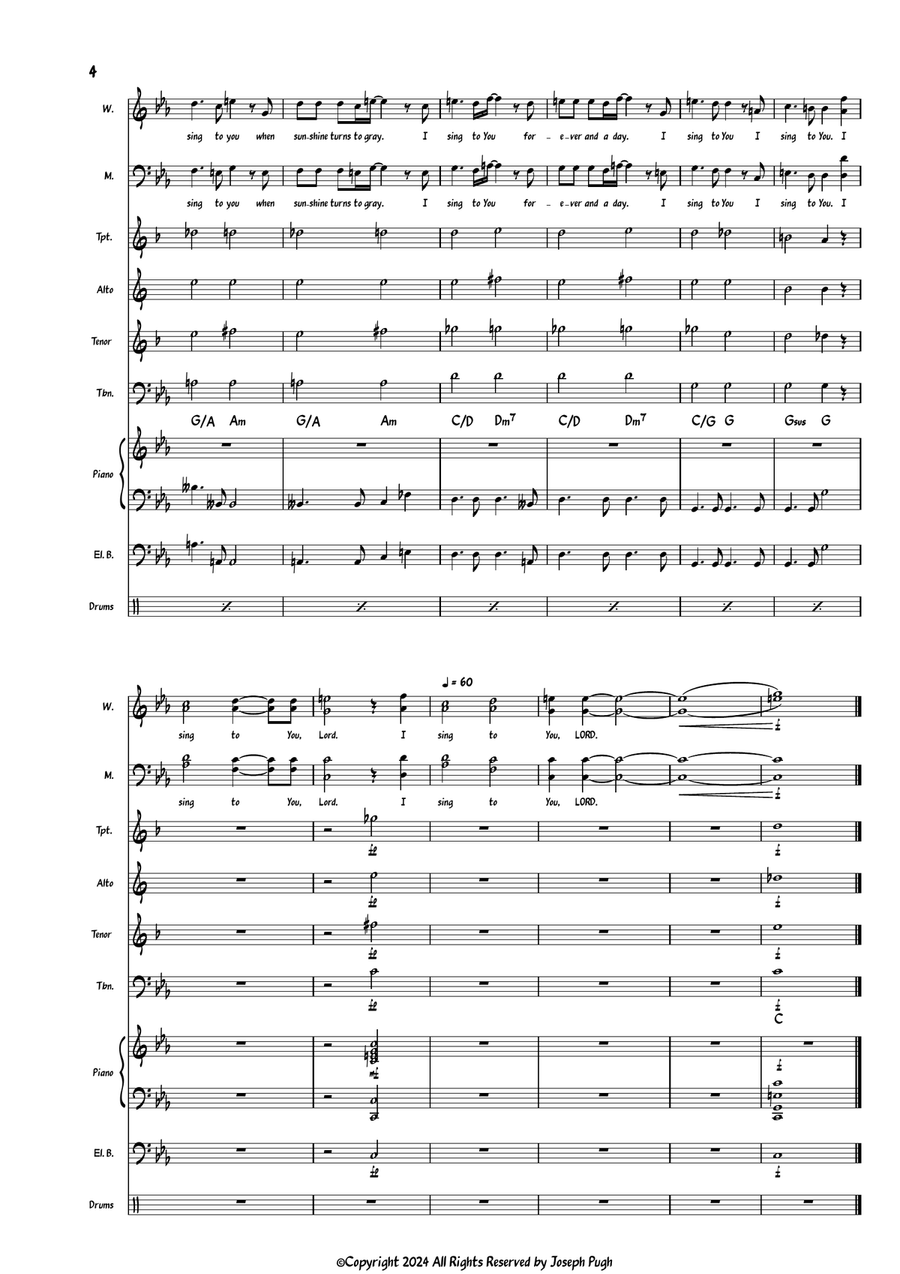I Sing To You Lord Jazz Ensemble scores gallery preview page 4