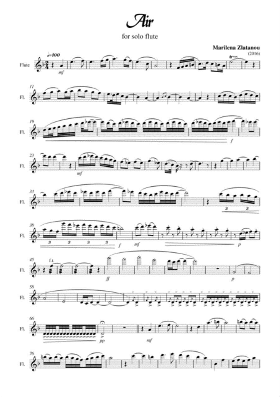AIR for solo flute image number null