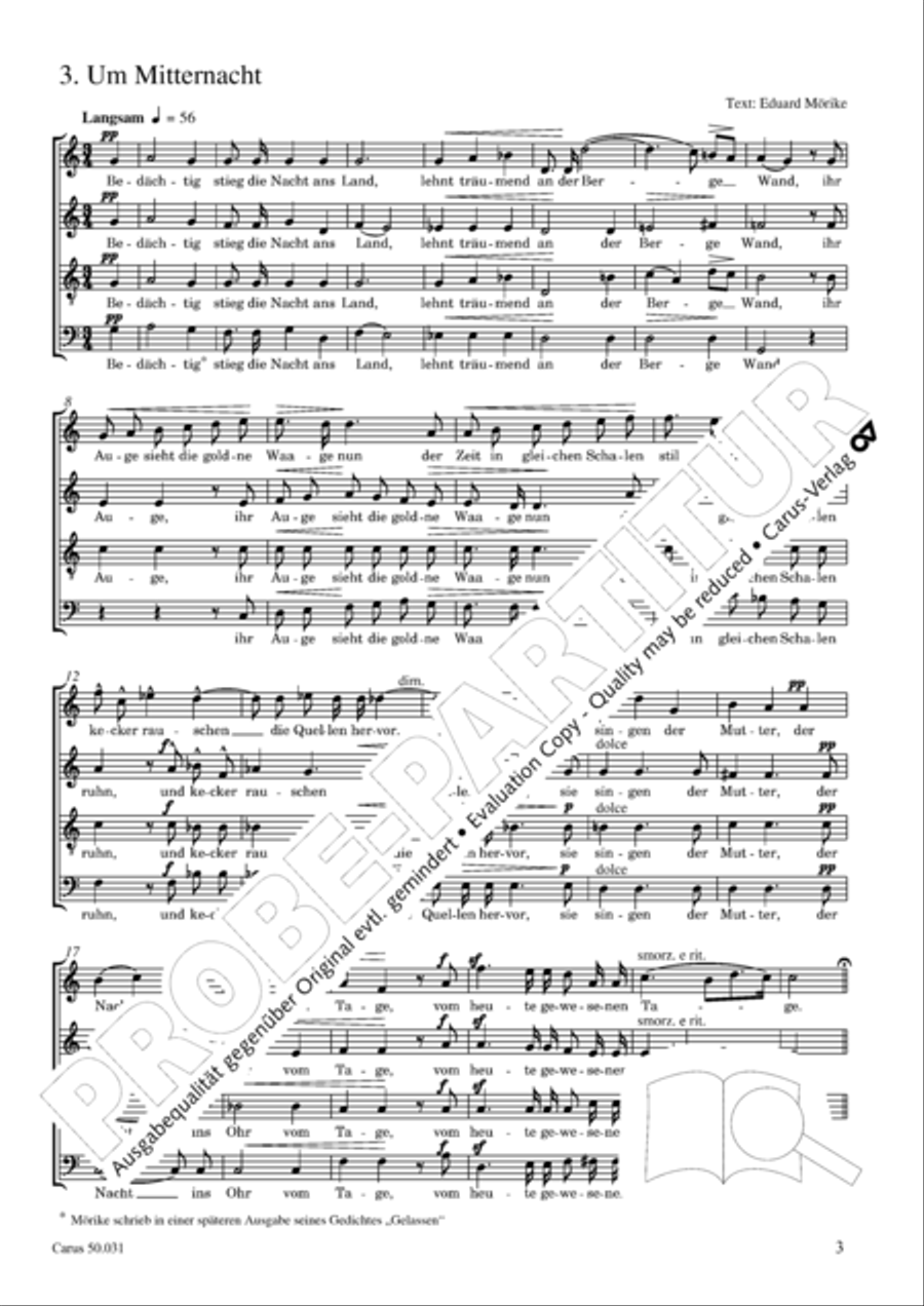 Funf Chorlieder (Morike) op. 31 Choir scores gallery preview page 4