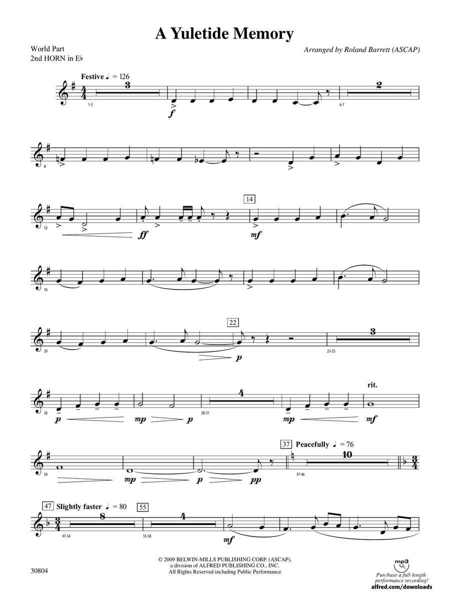 A Yuletide Memory: (World Part) 2nd Horn in E-flat