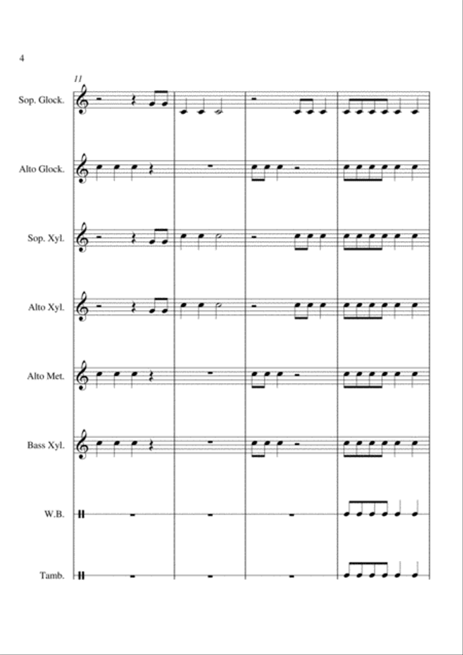 Old MacDonald - For Orff Ensemble Percussion Ensemble scores gallery preview page 4