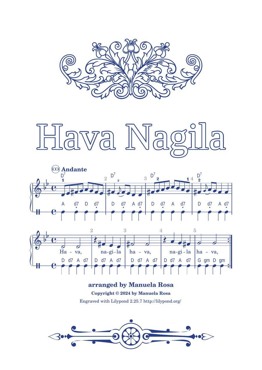 Hava Nagila (for accordion) Accordion scores gallery preview page 1