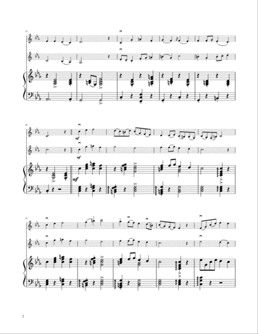 Sing We Now of Christmas - Violin Duet with Piano Accompaniment String Duet scores gallery preview page 3