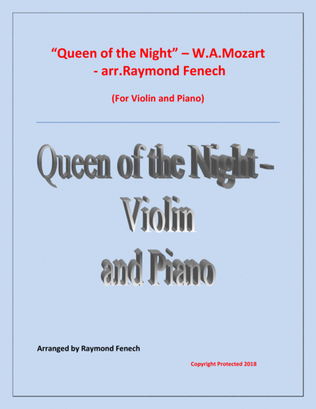 Book cover for Queen of the Night - From the Magic Flute - Violin and Piano
