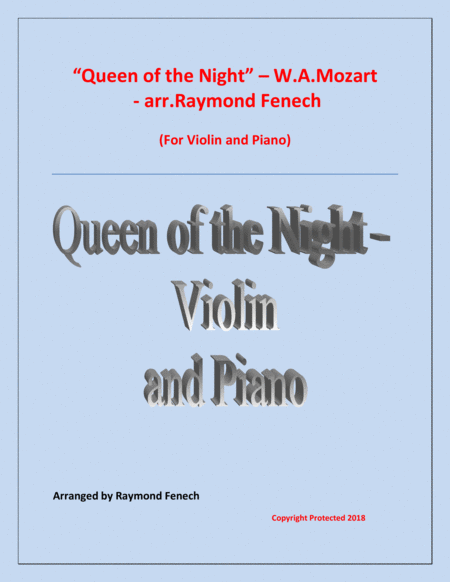 Queen of the Night - From the Magic Flute - Violin and Piano image number null