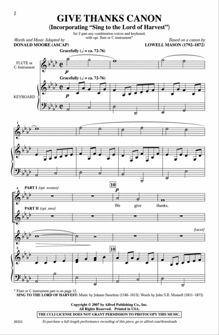 Give Thanks Canon 2-Part scores gallery preview page 2