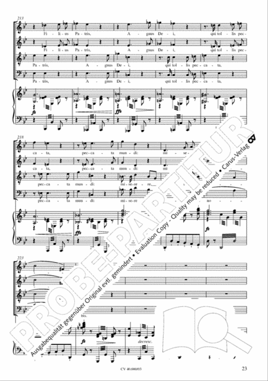 Mass in E flat major (Messe in Es) SATTB scores gallery preview page 24
