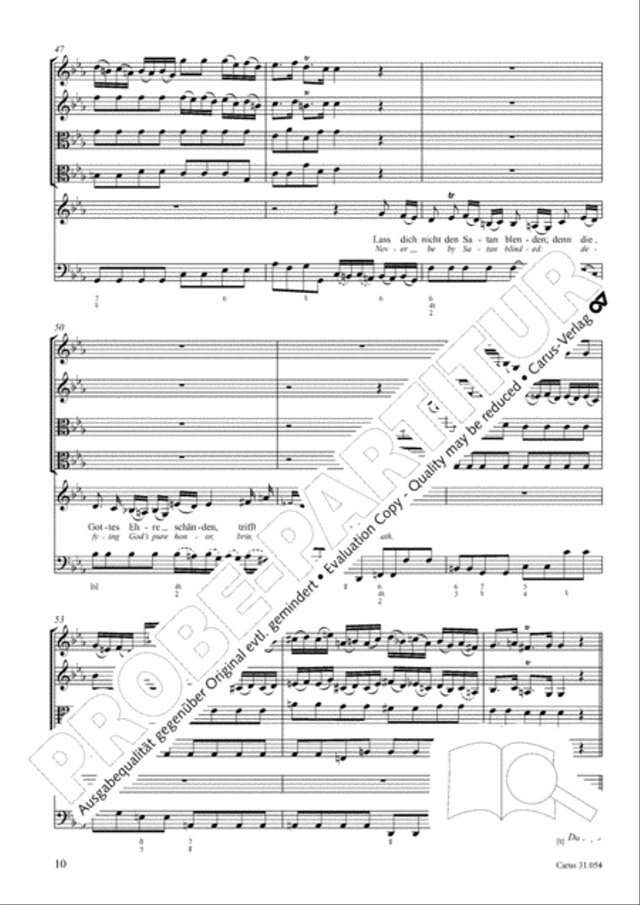 Stand firm against the lure of sinning (Widerstehe doch der Sunde) Alto Voice scores gallery preview page 11