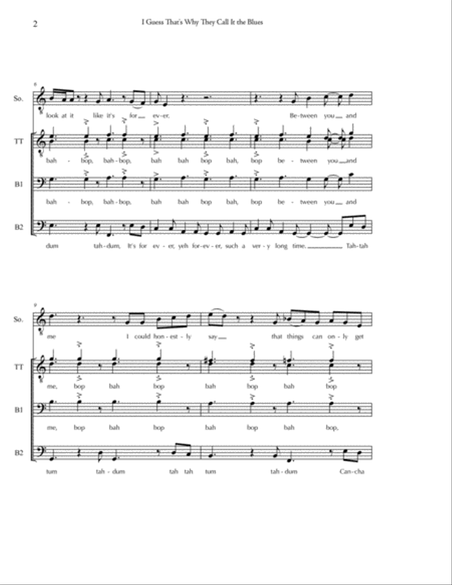 I Guess That's Why They Call It The Blues Choir scores gallery preview page 2