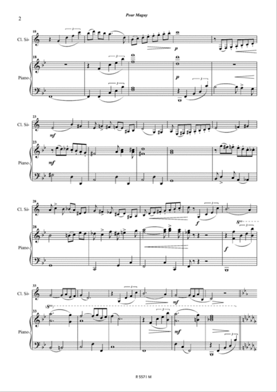 Pour Maguy Clarinet Solo scores gallery preview page 3