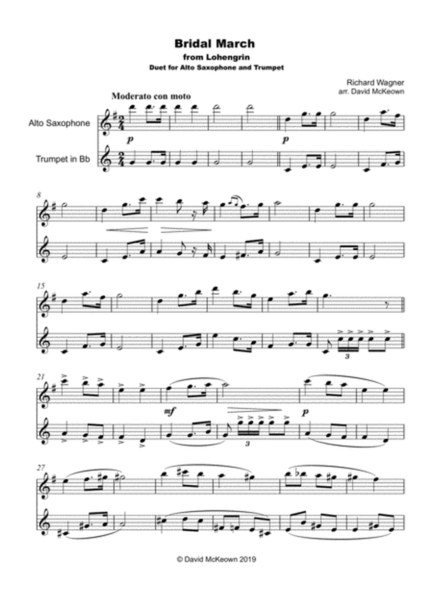 Bridal March, "Here Comes The Bride", Alto Saxophone and Trumpet Duet image number null