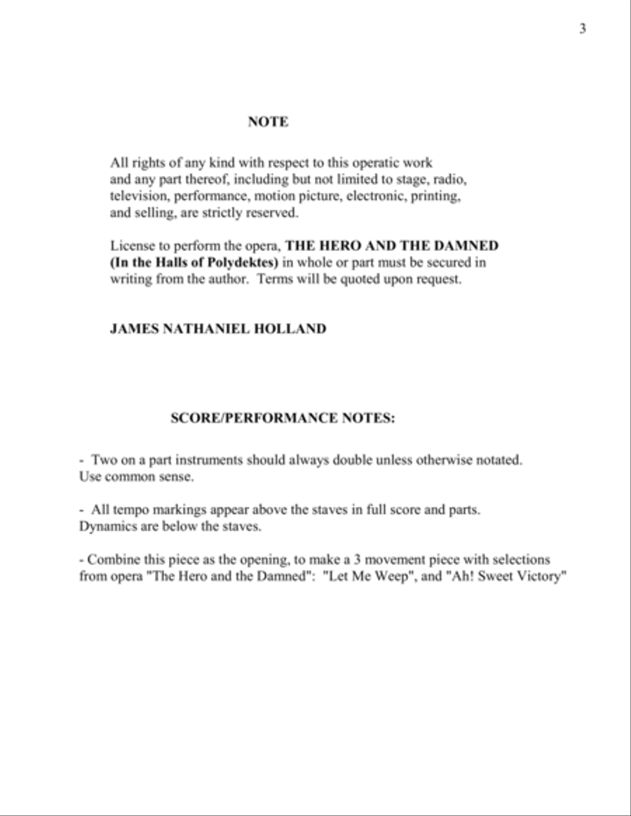 In the Halls of Polydektes from the Hero and the Damned opera for Orchestra Full Orchestra scores gallery preview page 3
