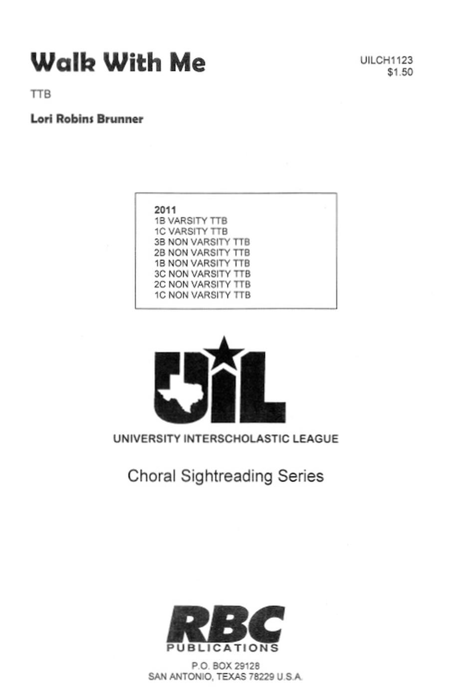 Walk With Me (TTB) Walk With Me (TTB) TTB scores gallery preview page 1