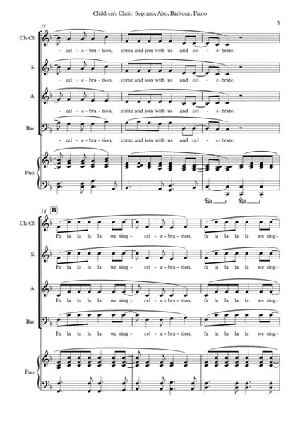 Celebration (SAB Choir/Piano) image number null