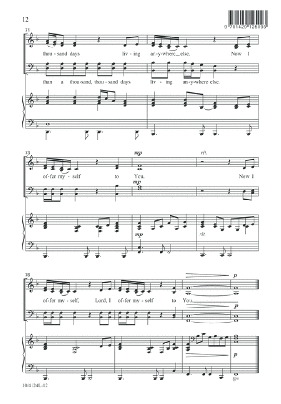 A Servant in Your Heavenly House 4-Part scores gallery preview page 12