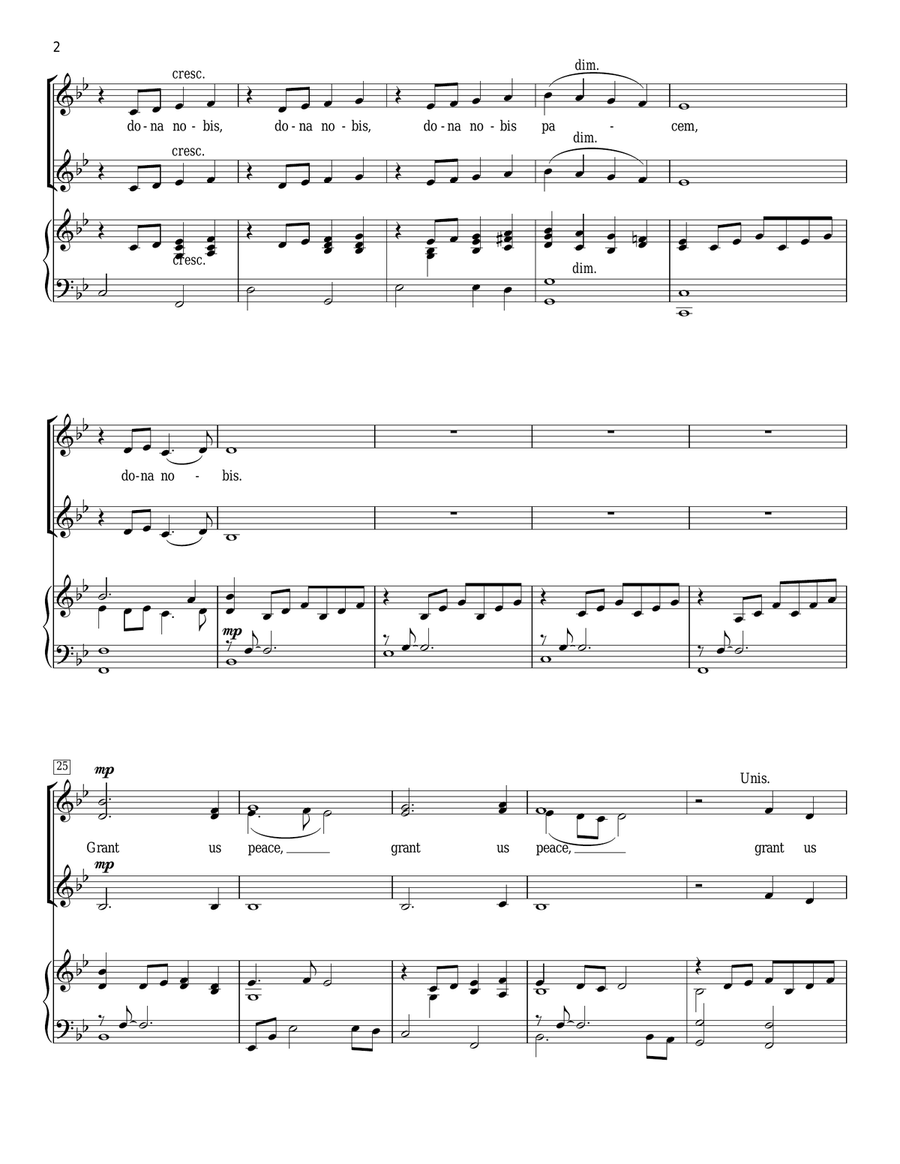 Dona Nobis Pacem Dona Nobis Pacem SSA scores gallery preview page 2