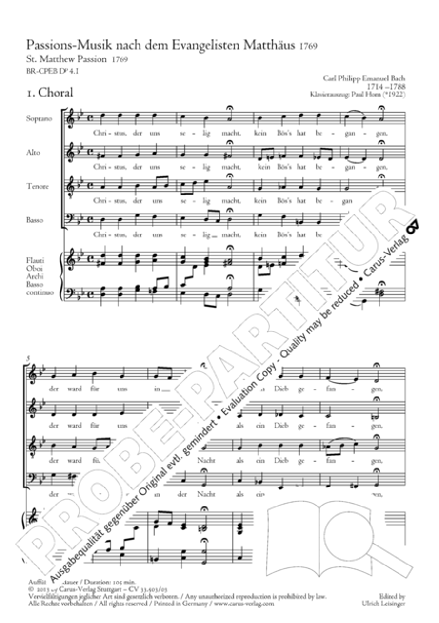 Passion according to St. Matthew (Passions-Musik nach dem Evangelisten Matthaus) SSATB scores gallery preview page 12
