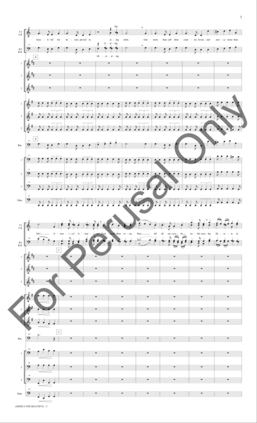 America The Beautiful (Small Brass Ensemble Score/Parts) Choir scores gallery preview page 4