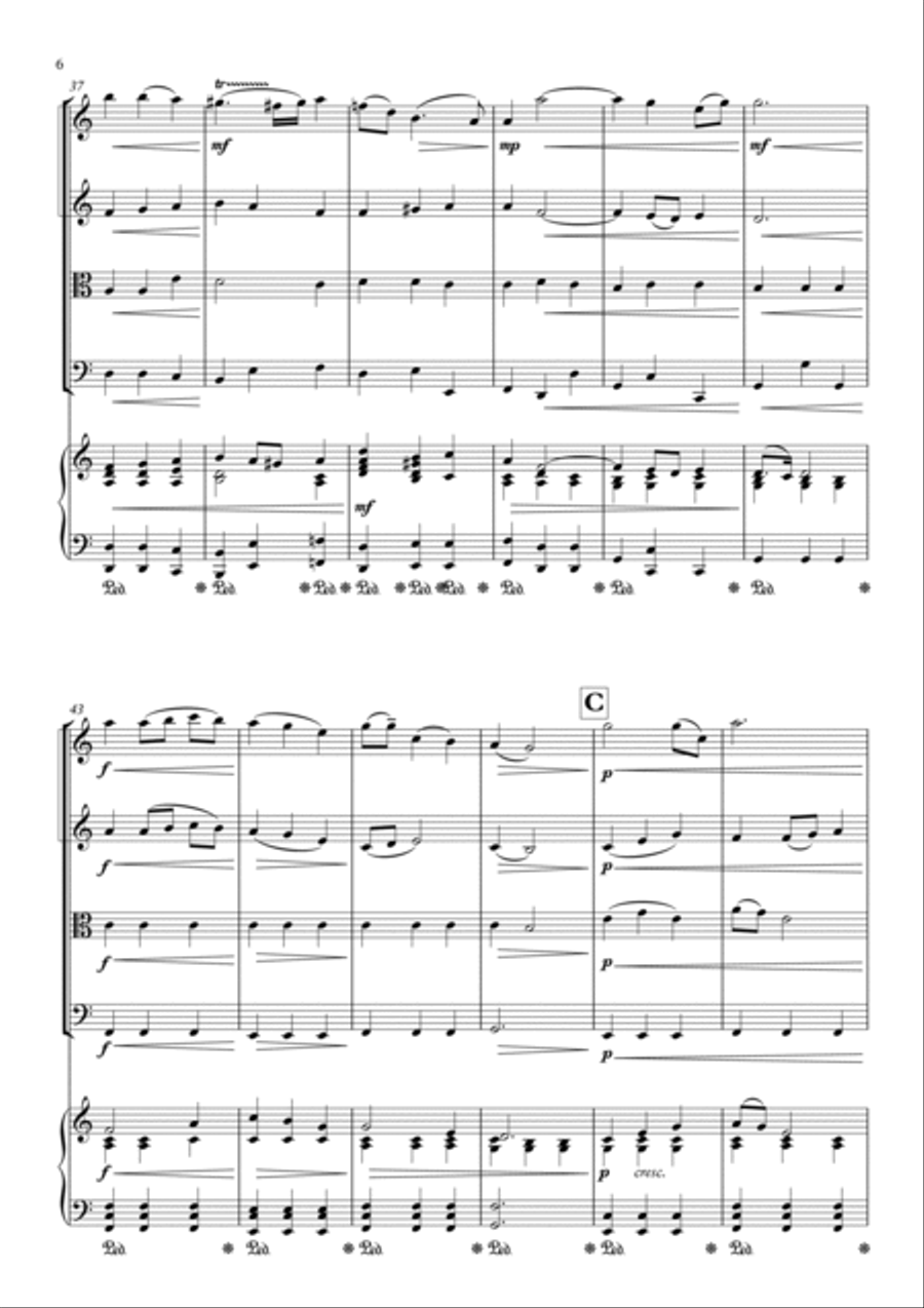 Be Thou My Vision with Handel Piano Quintet scores gallery preview page 6