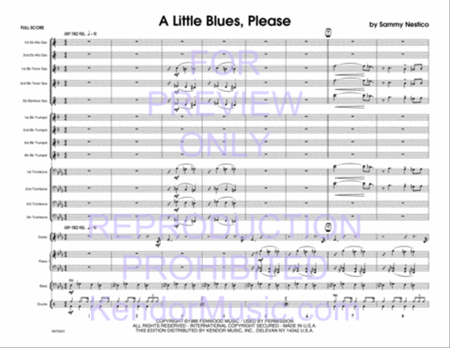 Little Blues, Please, A Jazz Ensemble scores gallery preview page 2