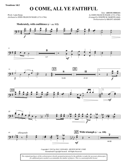 O Come, All Ye Faithful (from Carols For Choir And Congregation) - Trombone 1 & 2