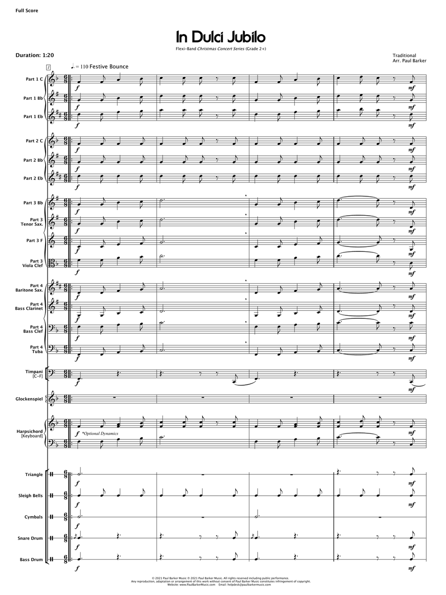In Dulci Jubilo (Flexible Instrumentation) Concert Band scores gallery preview page 4