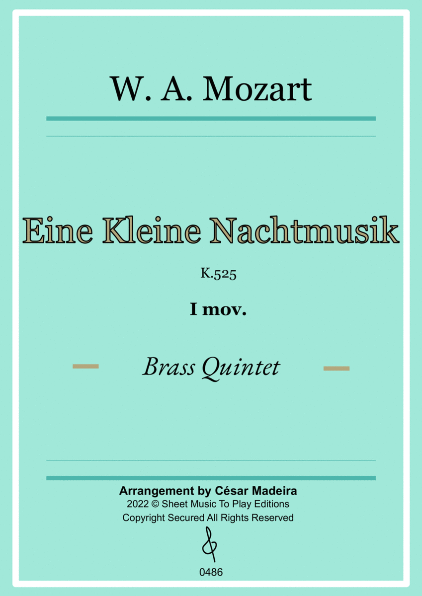 Eine Kleine Nachtmusik (1 mov.) - Brass Quintet (Full Score and Parts) image number null