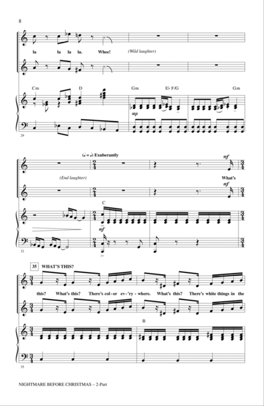 Nightmare Before Christmas (Medley) (arr. Alan Billingsley) 2-Part scores gallery preview page 6