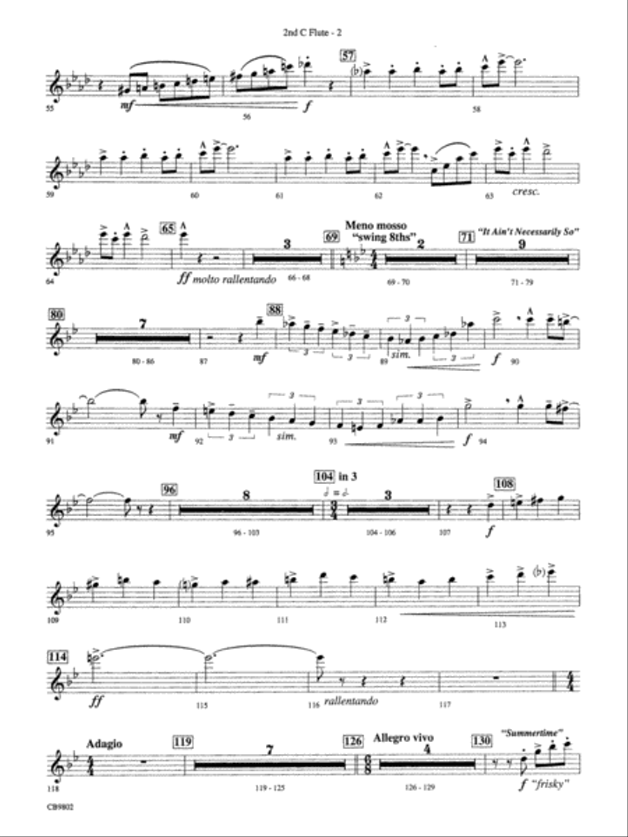 Porgy and Bess® (Medley): 2nd Flute Concert Band scores gallery preview page 2