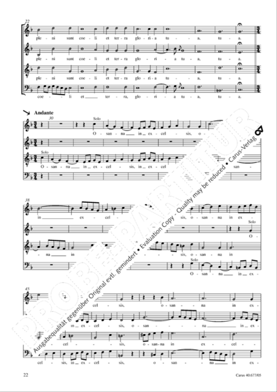 Mass in F major 4-Part scores gallery preview page 23