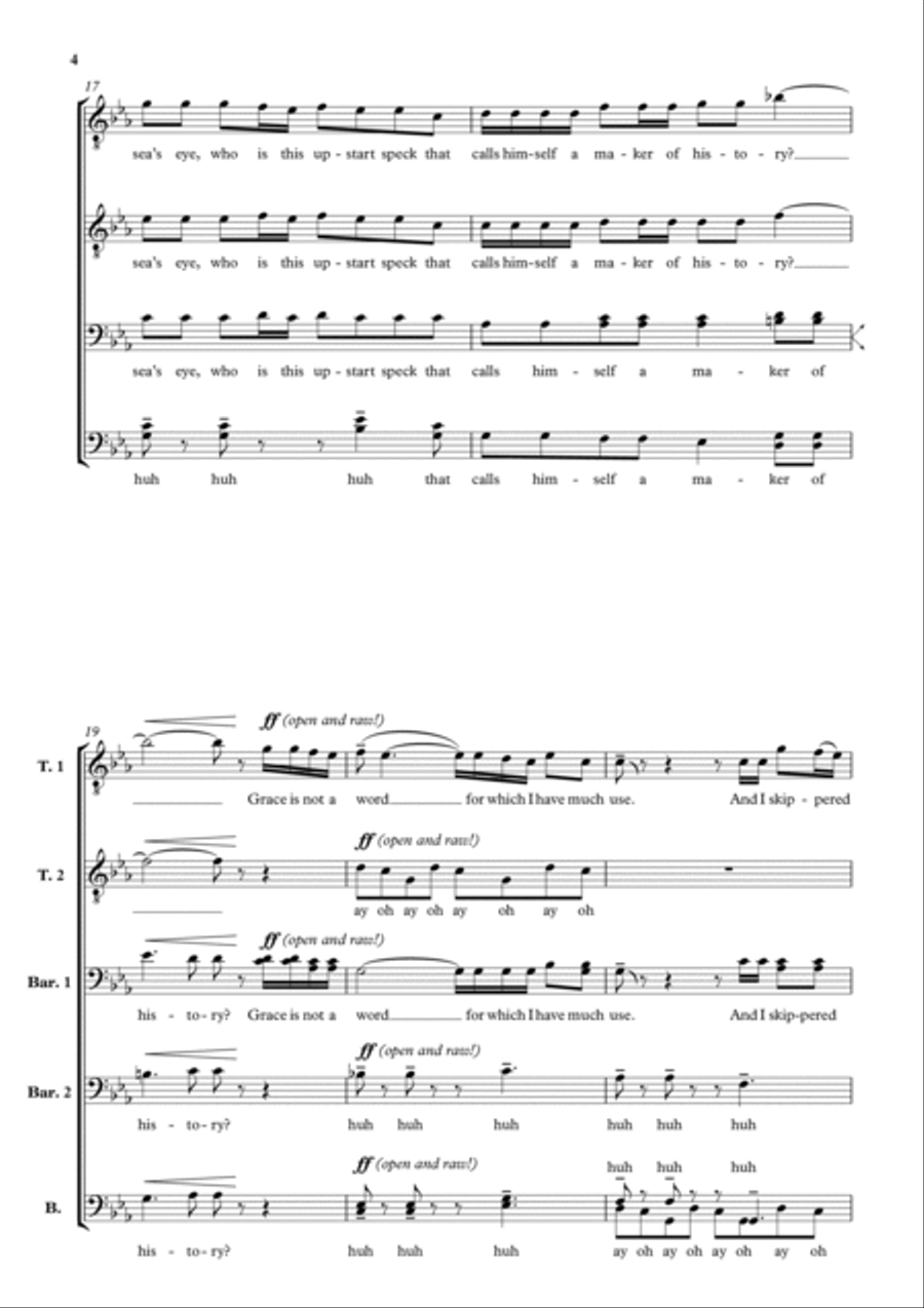 Newton's Amazing Grace TTBB scores gallery preview page 4