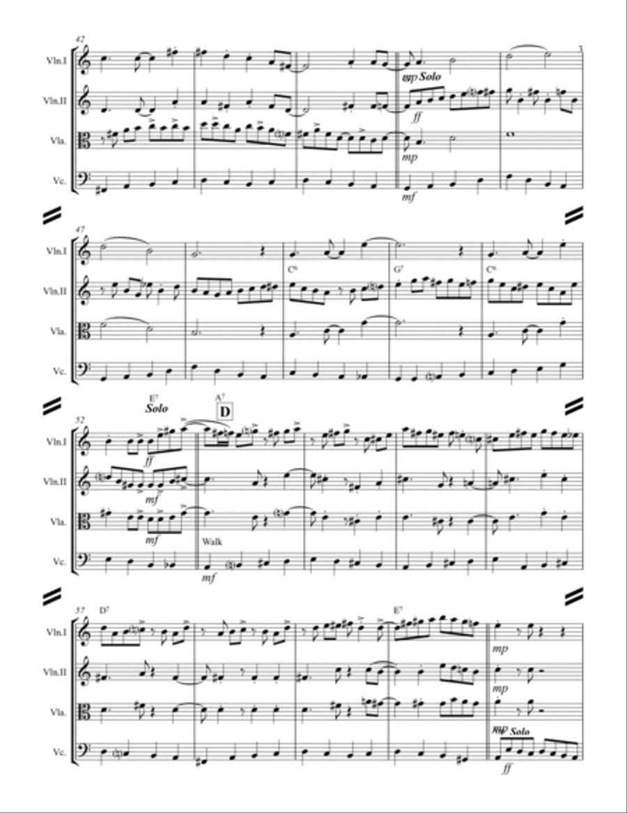 Sweet Georgia Brown (for String Quartet) String Quartet scores gallery preview page 4