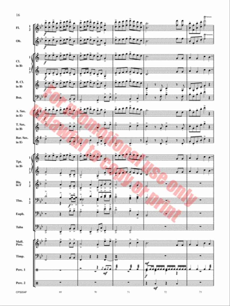 Happy Birthday Theme and Variations Concert Band scores gallery preview page 17
