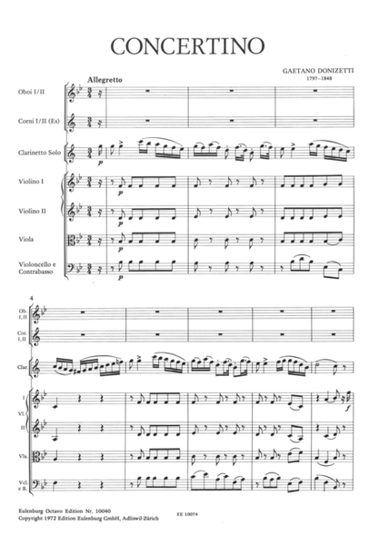 Concertino (Allegretto) for clarinet