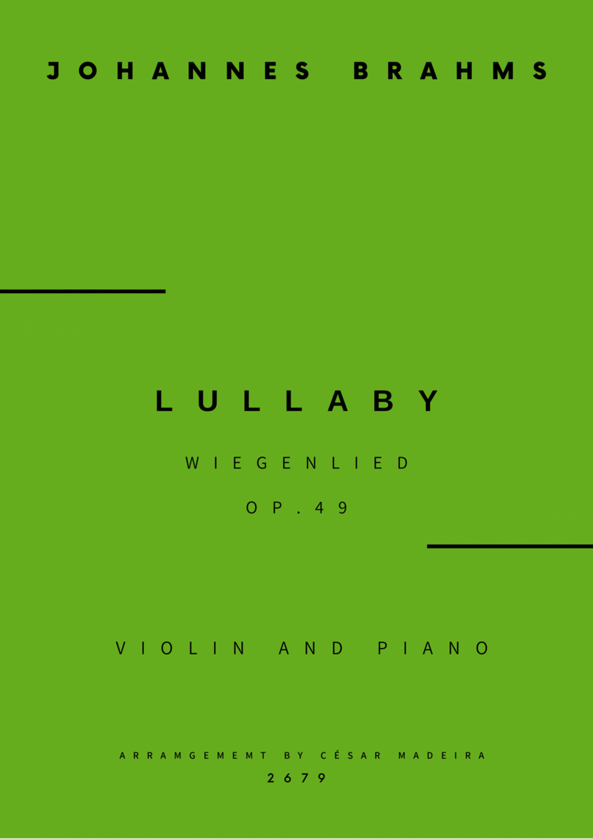 Brahms' Lullaby - Violin and Piano (Full Score and Parts) image number null
