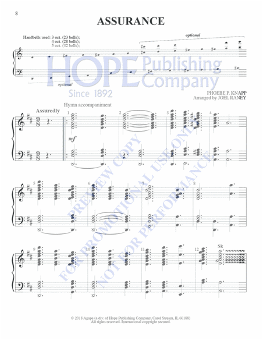 Hymns and Handbells: Easy Handbell Accomp For Cong. Sing 3-Octaves scores gallery preview page 11