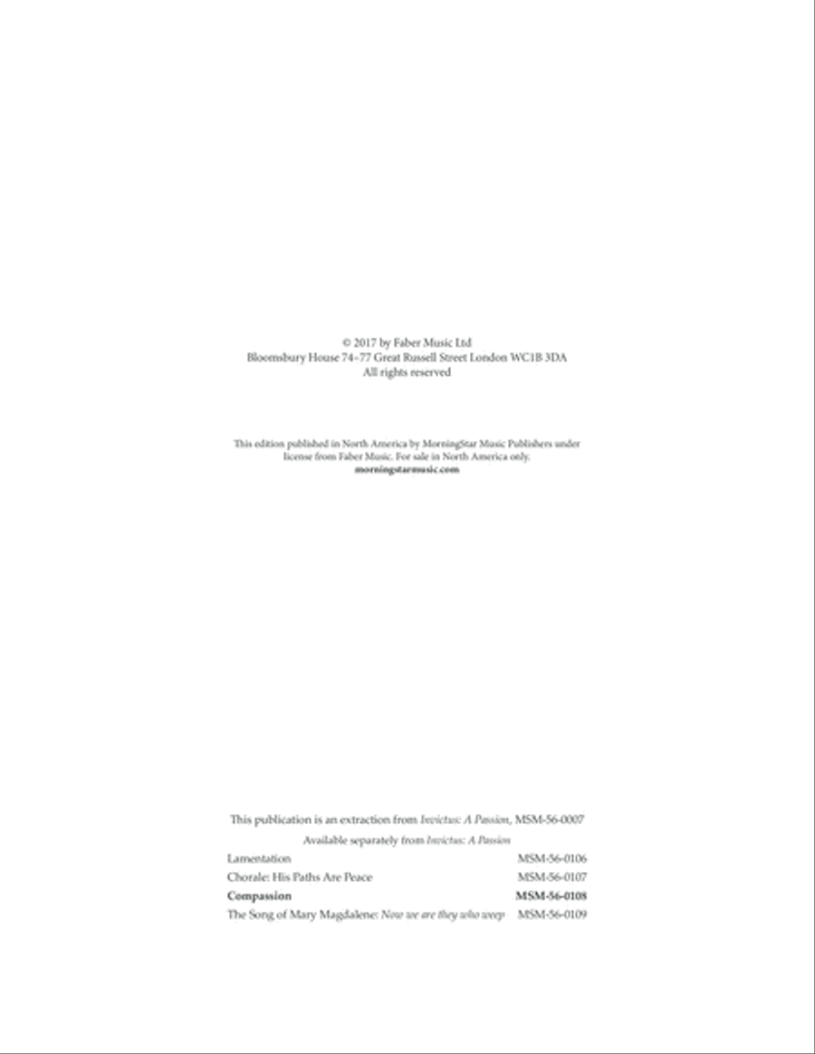 Compassion from Invictus: A Passion 4-Part scores gallery preview page 3
