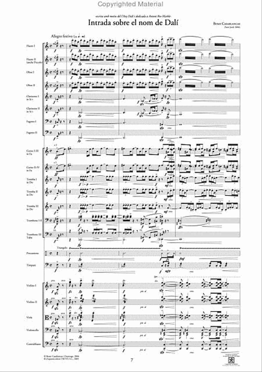 Intrada sobre el nom de Dalí School and Community scores gallery preview page 2