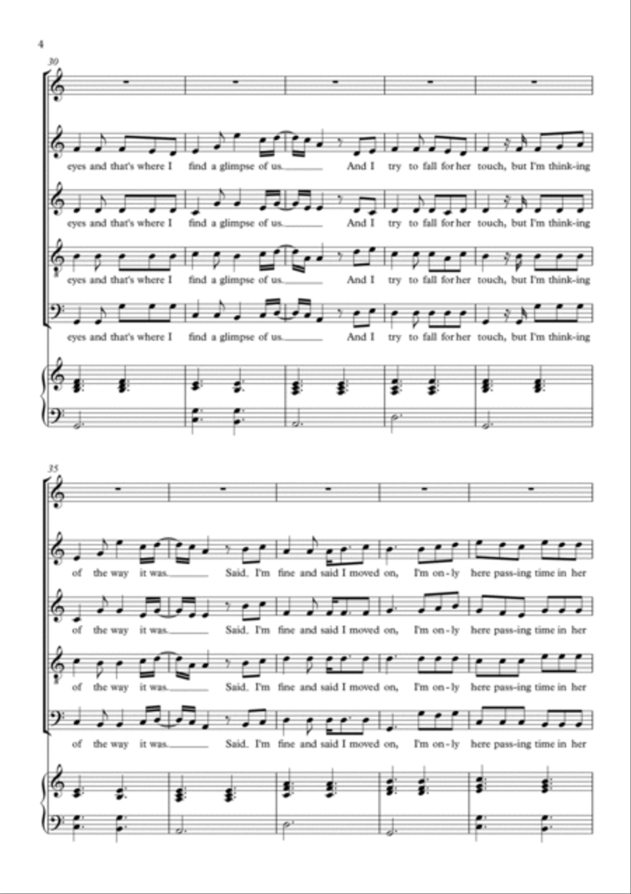 Glimpse Of Us Glimpse Of Us 4-Part scores gallery preview page 4