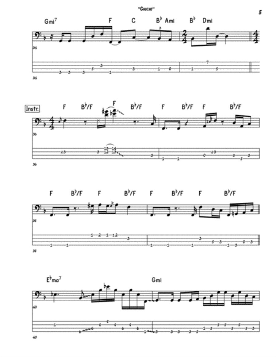Gaucho Gaucho Bass Guitar scores gallery preview page 5