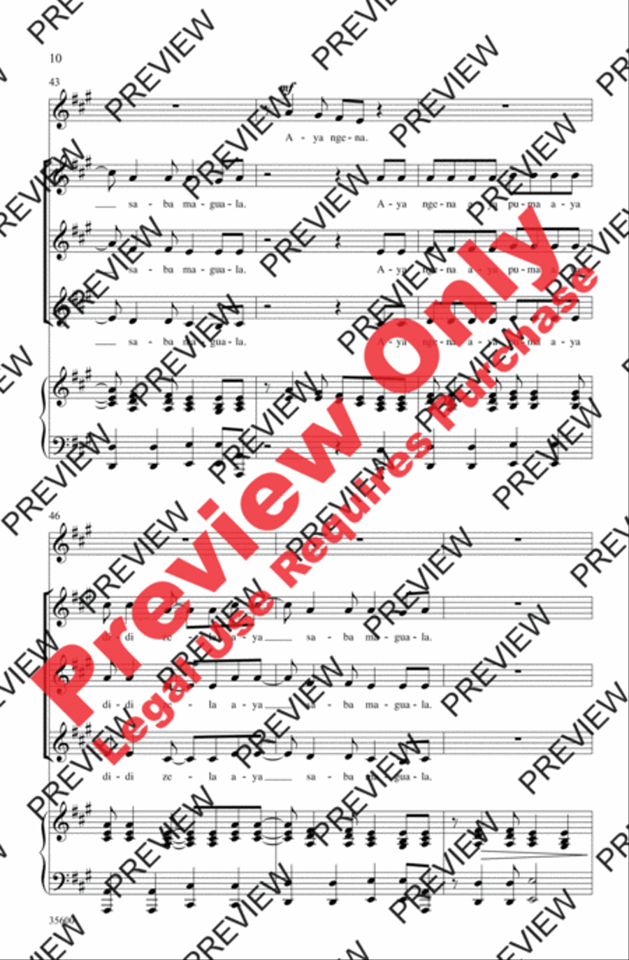 Aya Ngena Aya Ngena Women's Choir scores gallery preview page 10