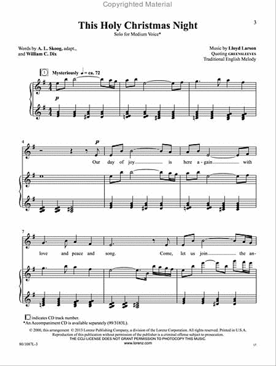 This Holy Christmas Night - Vocal Solo Medium Voice scores gallery preview page 2