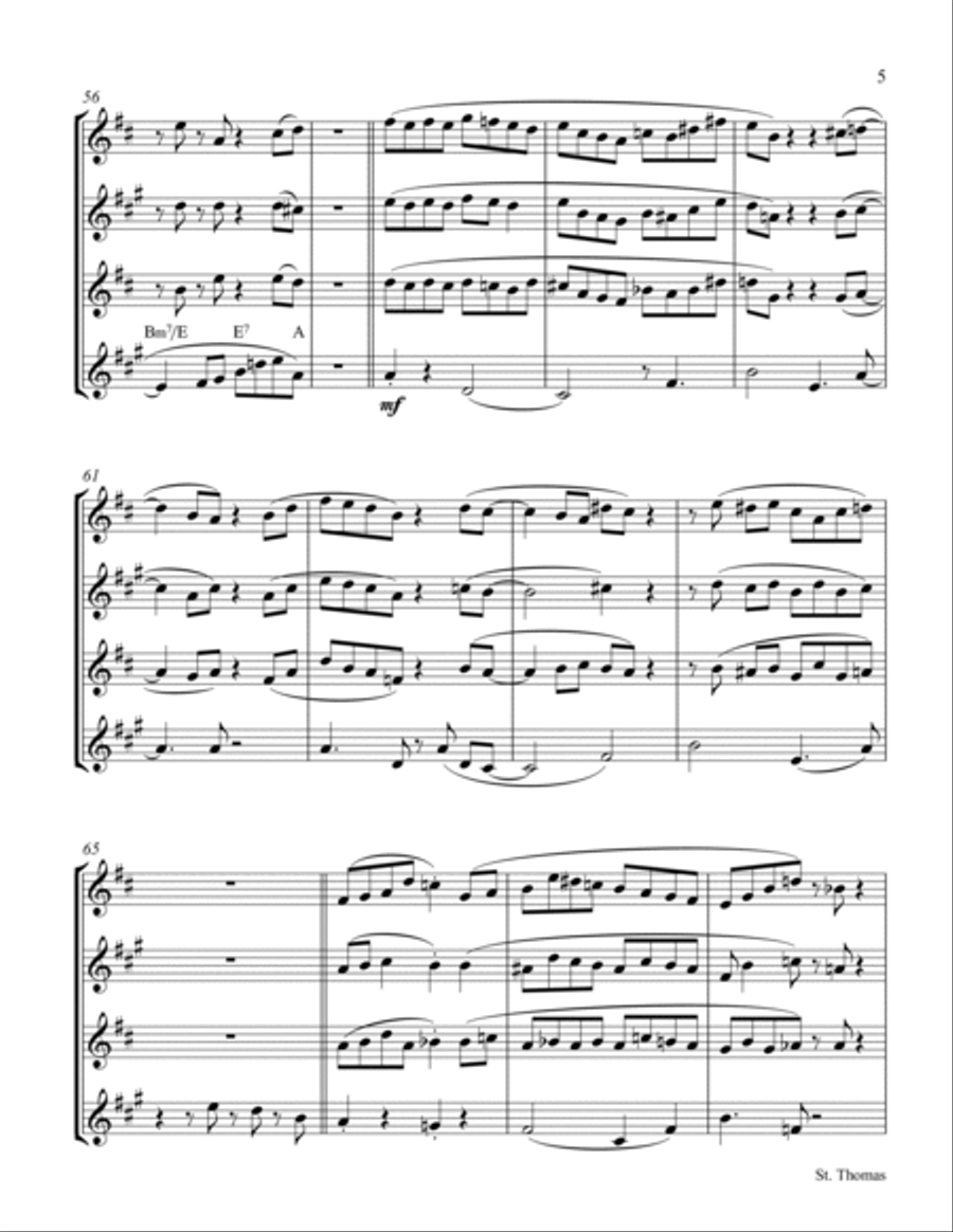 St. Thomas St. Thomas Saxophone Quartet scores gallery preview page 5