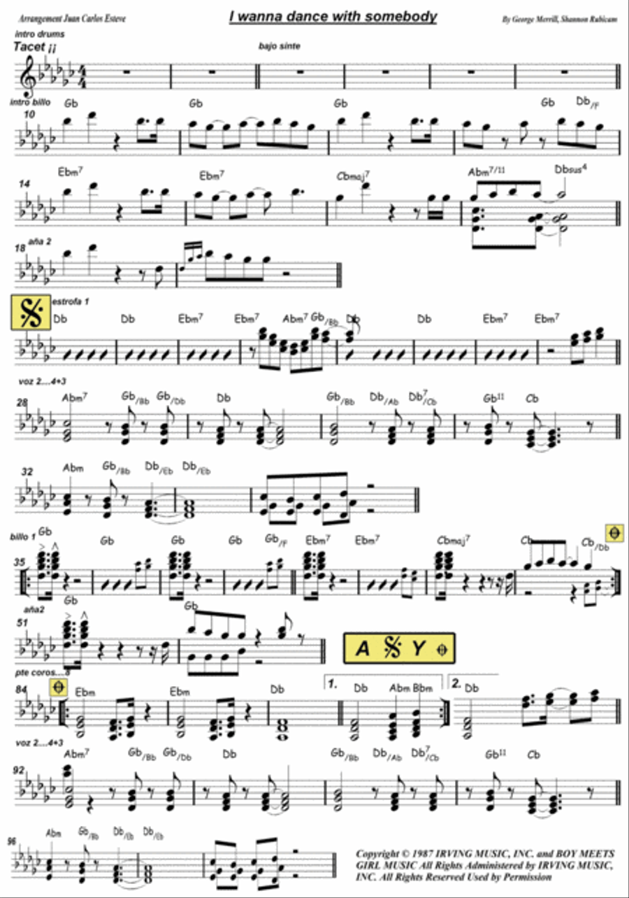 I Wanna Dance With Somebody Easy Piano scores gallery preview page 2