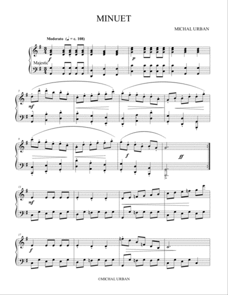 Minuet in G major Minuet in G major Piano Solo scores gallery preview page 1
