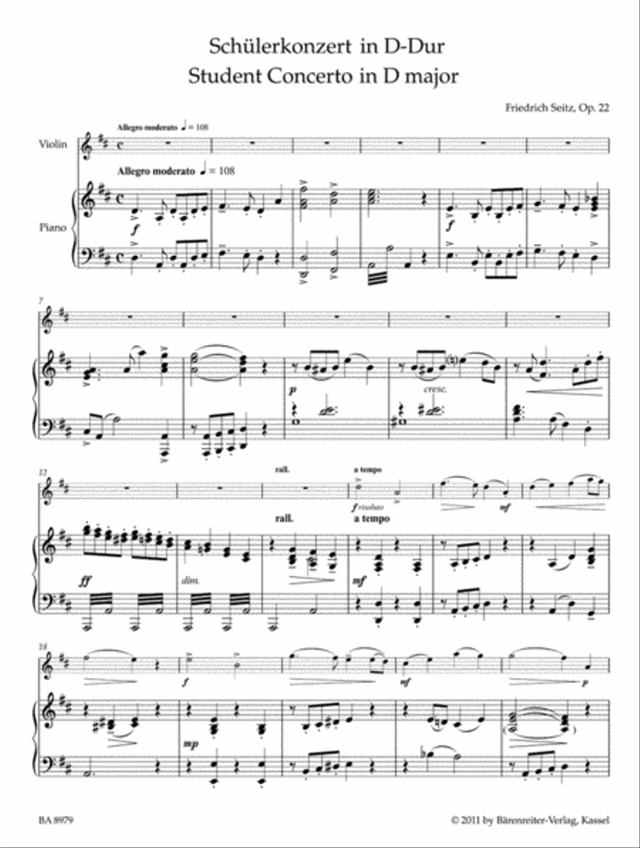 Concerto D major op. 22 Concerto D major op. 22 Violin Solo scores gallery preview page 2