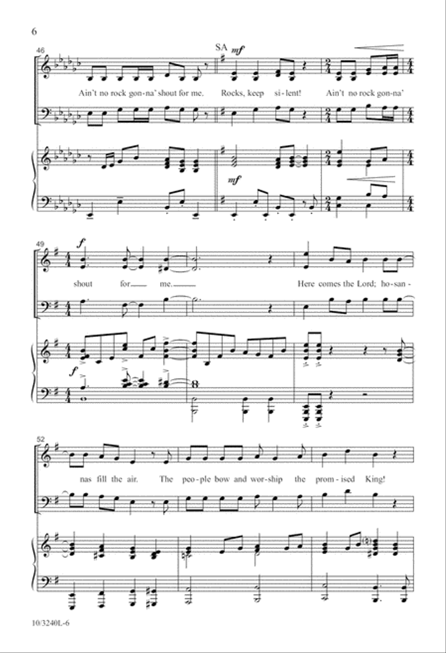 Ain't No Rock Gonna' Shout for Me 3-Part scores gallery preview page 6